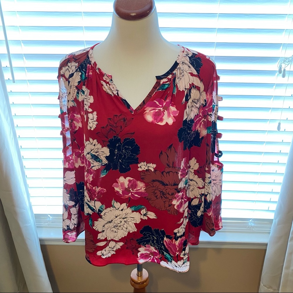 Red floral Jennifer Lopez Blouse
